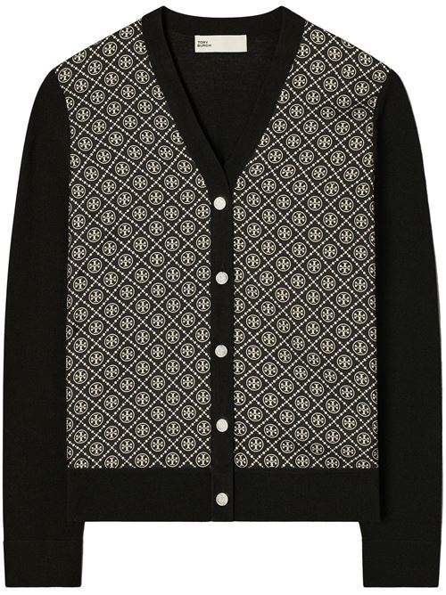 Cardigan con inserto in seta TORY BURCH | 154441012